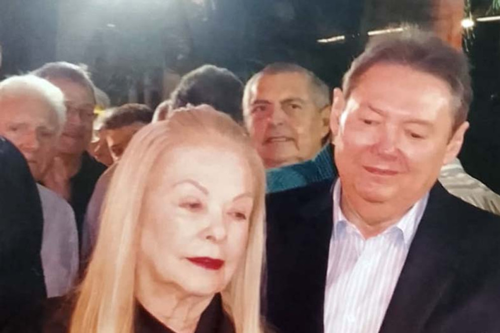 Mônica Arruda com Ivens Dias Branco Júnior, no lança da biografia deste que vos fala (Foto: acervo pessoal)