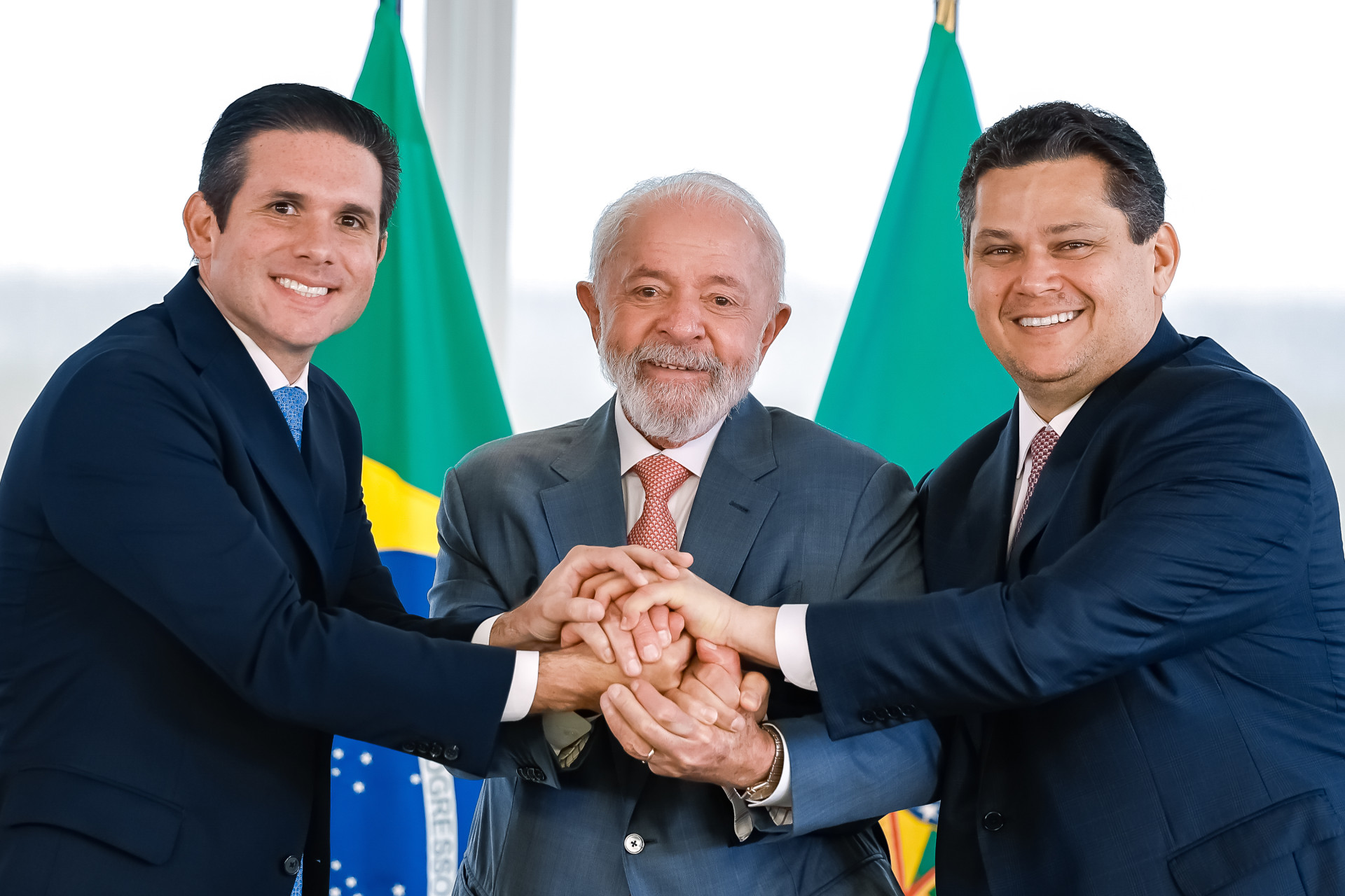 Lula se reuniu com presidentes do Senado e da Câmara (Foto: Ricardo Stuckert / PR)