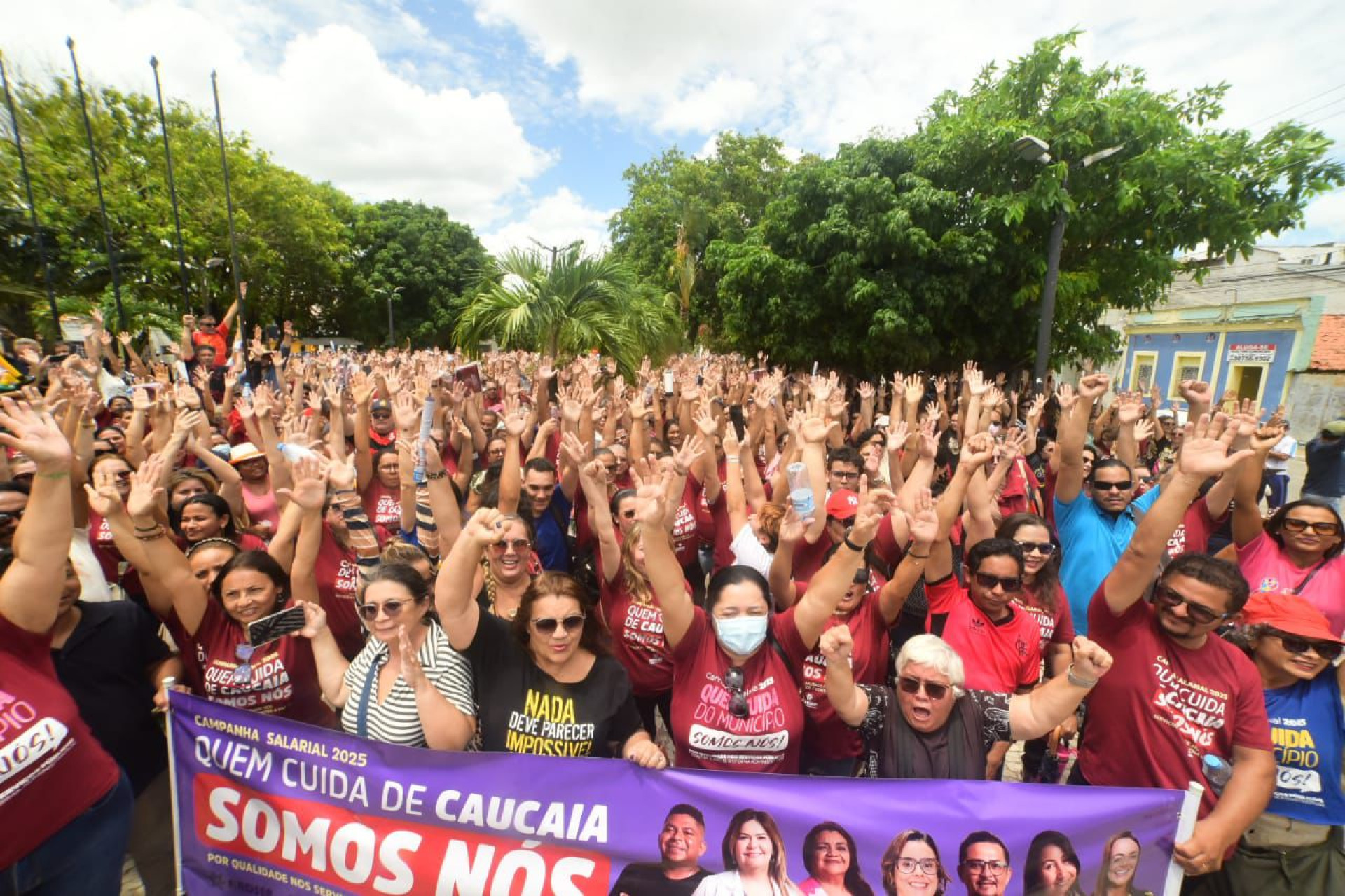 Greve geral foi definida em assembleia realizada nesta terça-feira, 4, na Praça da Igreja Matriz (Foto: Divulgação/Comunicação/SINDSEP)