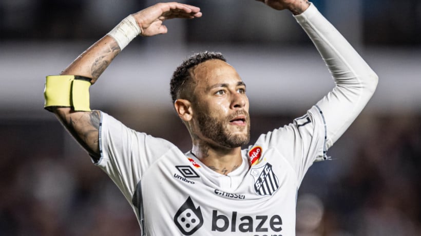 Neymar, meia-atacante do Santos, em estreia contra o Botafogo-SP