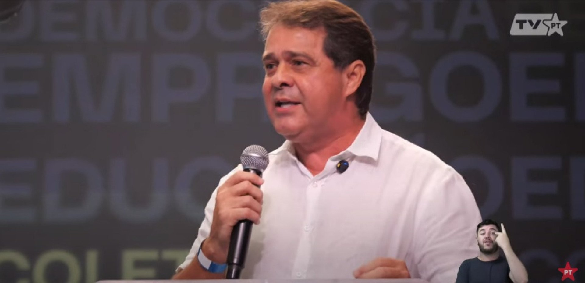 Evandro Leitão, prefeito de Fortaleza, falou em evento do aniversário de 45 anos do PT (Foto: Reprodução/Youtube PT)