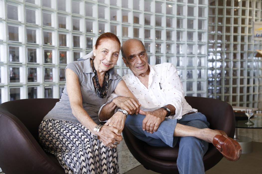 Affonso Romano e Mariana Colasani quando participaram da XII Bienal Internacional do Livro do Ceará em 2017 (Foto: TATIANA FORTES em 16/4/2017)