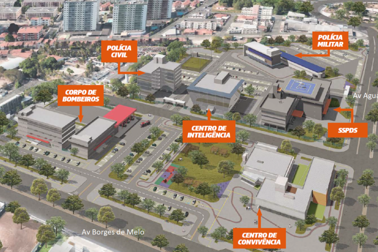 Projeção de como deverá ficar o Centro Integrado de Segurança