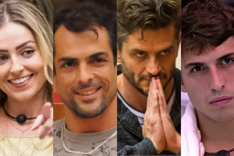 Alguns dos "vilões" que marcaram o Big Brother Brasil, da esquerda para a diretia: Gê, Paula, Dourado, Harter, Pior e Patrícia