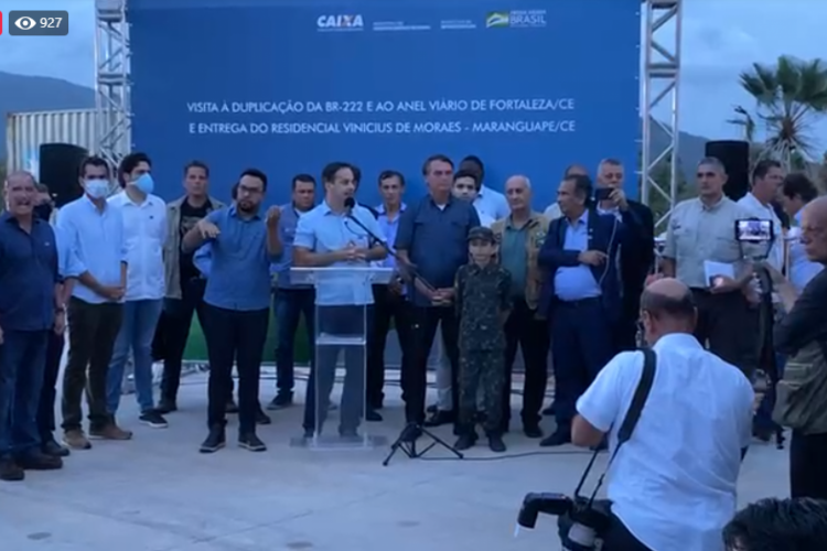 Capitão Wagner discursa em solenidade com Bolsonaro no Ceará