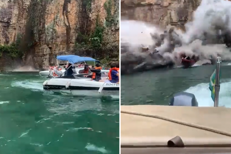 Lanchas foram atingidas por queda de pedras em Capitólio, Minas Gerais