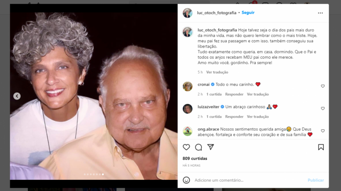 A filha de Nelson Otoch, Luciana, prestou homenagem ao pai, vítima de um mal súbito enquanto dormia neste domingo de Dia dos Pais, 14 de agosto de 2022, aos 82 anos