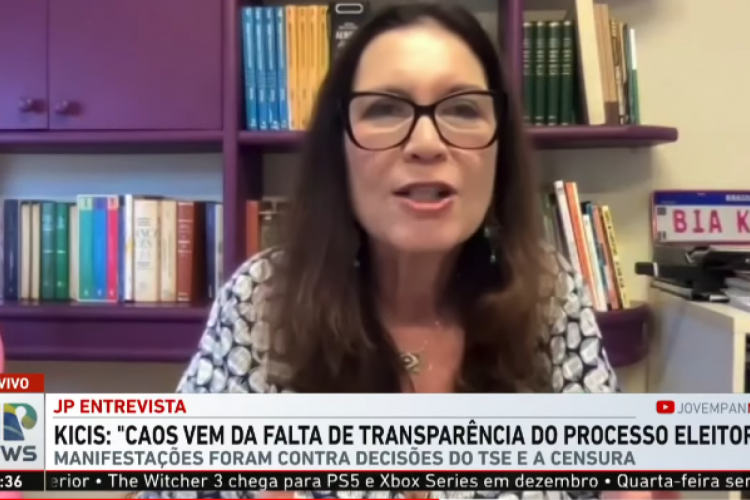 Deputada federal Bia Kicis concedeu entrevista à Jovem Pan nesta quarta, 16