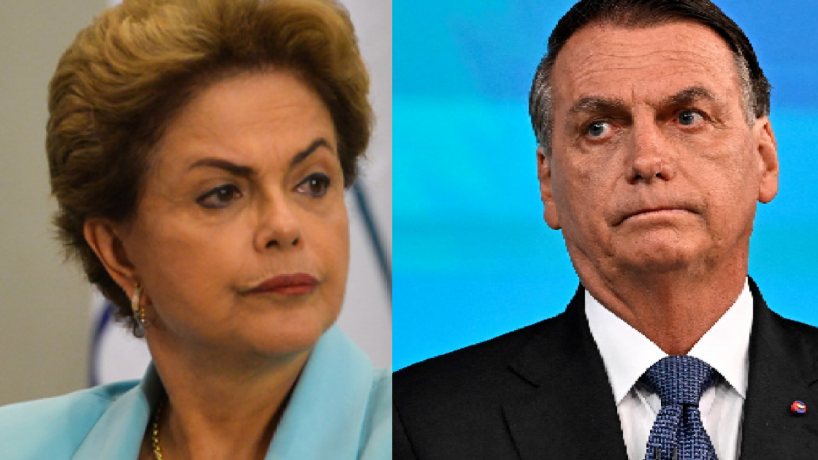 Dilma Rousseff (PT) e Jair Bolsonaro (PL)