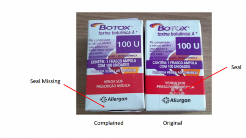 Anvisa alerta para unidades do medicamento Botox® 100U (toxina botulínica A), lote C7654C3F, falsificadas