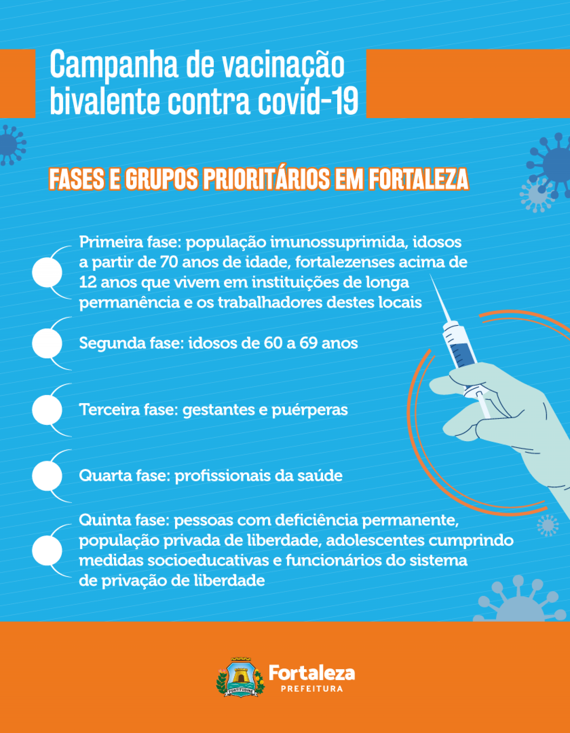 Covid: Fortaleza inicia segunda fase da campanha de vacinação bivalente nesta terça-feira, 7