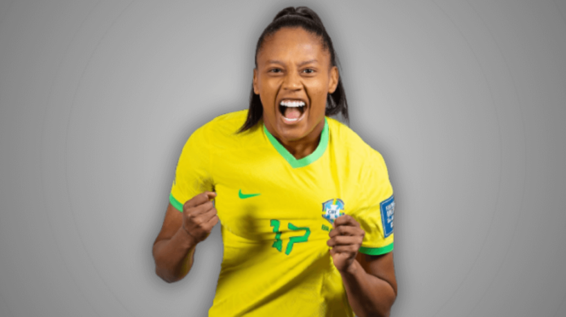 Ary Borges foi a responsável por marcar os primeiros gols do Brasil na Copa do Mundo Feminina (Imagem: Reprodução digital | @_aryborges)