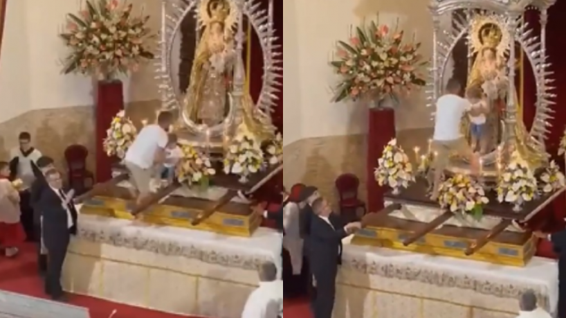 Homem invade igreja, escala altar e tenta abandonar criança aos pés de estátua de Nossa Senhora do Carmo, em Tenerife, na Espanha