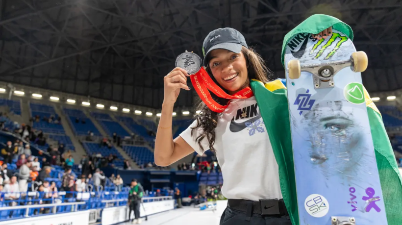 Rayssa Leal conquistou a medalha de prata no Mundial de Skate Street em Tóquio