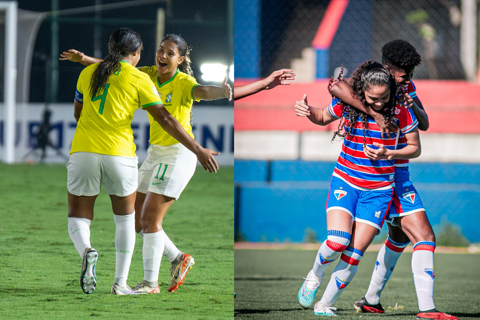 Brasil conquistou Sulamericano Sub-17 e Fortaleza tem ido bem no Brasileirão Sub-20.  (Foto: João Moura/Fortaleza EC e Flickr/CBF)