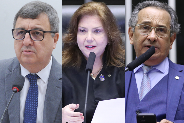 Deputados federais do Ceará: Danilo Forte e Fernando Pessoa, ambos do União Brasil, e Dr. Jaziel, do PL