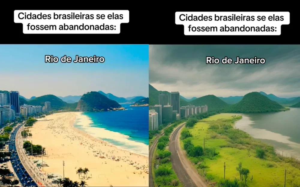 Recentemente, vídeos mostrando como seriam algumas cidades brasileiras abandonadas ganharam as telas do Tik Tok. Com o uso da Inteligência Artificial (IA), as paisagens passaram a ter contornos sombrios e ligados a cidades-fantasmas.