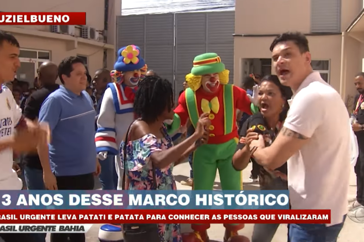 Três das pessoas que protagonizaram a situação de 13 anos atrás que virou meme conheceram os verdadeiros Patati e Patatá