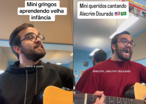 Vídeo do professor Liel Vini viralizaram na internet ao ensinar seus alunos dos EUA a cantar músicas em português