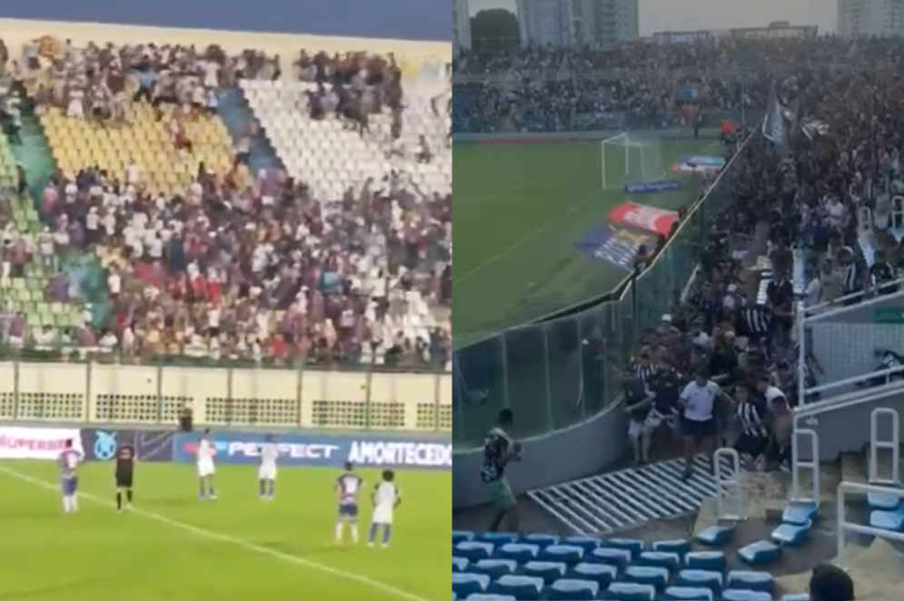 Início de Campeonato Cearense 2025 é marcado por brigas entre membros das próprias torcidas organizadas do Fortaleza e do Ceará(Foto: Via WhatsApp O POVO)